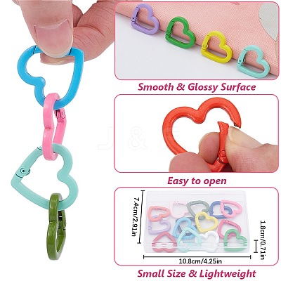 28Pcs 14 Colors Zinc Alloy Spring Gate Rings FIND-SP0002-61-1