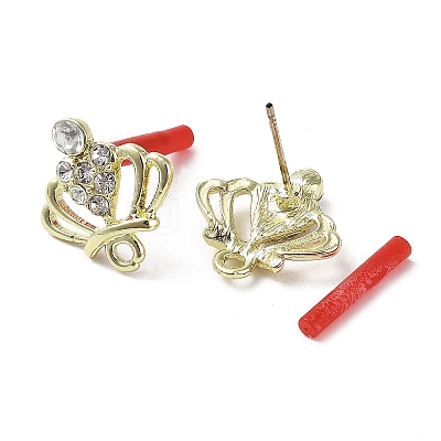 Rack Plating Golden Alloy Stud Earrings Finding EJEW-B030-01G-02-1
