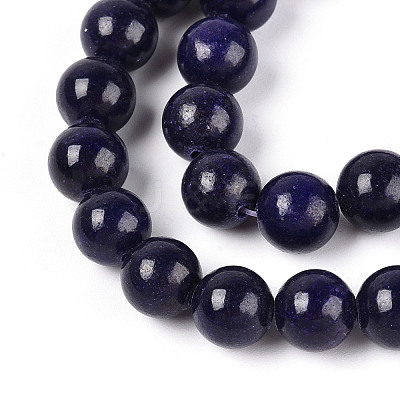 Dyed Natural Mashan Jade Round Beads Strands G-T139-8mm-67H-1