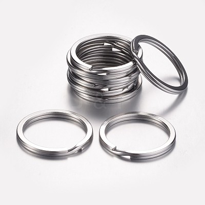 Tarnish Resistant 304 Stainless Steel Keychain Clasps X-KEYC-D049-03-1