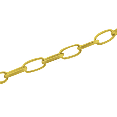 Iron Paperclip Chains CH-R025-15x7mm-G-1