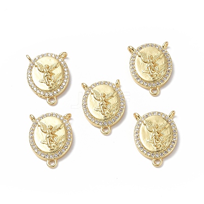 Eco-Friendly Rack Plating Brass Micro Pave Cubic Zirconia Chandelier Components Links KK-F845-11G-1