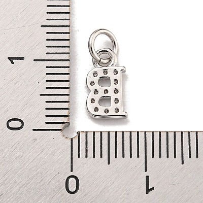 Initial Letter Brass with Cubic Zirconia Charms KK-Q814-26B-P-1