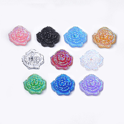 Resin Rhinestone Cabochons CRES-T012-02-1