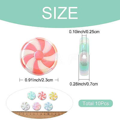 10Pcs UV Plating Opaque Acrylic Beads OACR-YW0002-21A-1
