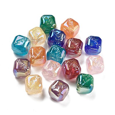 Iridescent Plating Acrylic Beads MACR-K353-06-1