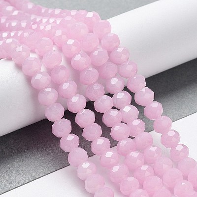 Baking Paint Imitation Jade Glass Bead Strands X-DGLA-A034-J6MM-A26-1