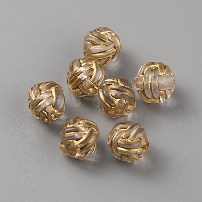 Plating Acrylic Beads OACR-WH0006-36-1