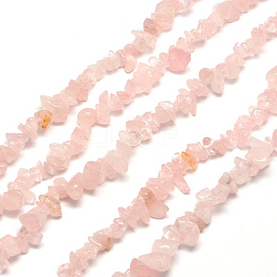 Natural Rose Quartz Chip Bead Strands X-G-M205-02-1