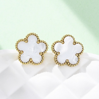 Elegant Vintage Floral 201 Stainless Steel Stud Earrings for Women FR2099-3-1