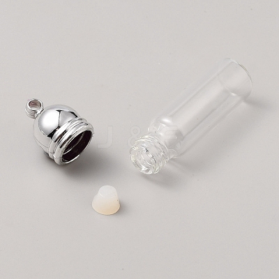 Glass Wishing Bottle Pendant FIND-WH0160-68-1