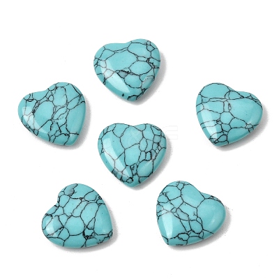 Dyed Synthetic Turquoise Heart Love Stone GG-CBAFDA5-03G-1