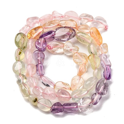 Natural Prehnite & Rose Quartz & Amethyst & Citrine Beads Strands G-L610-B14-01-1