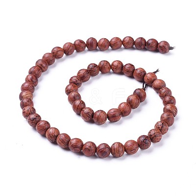 Wood Beads Strands X-WOOD-F008-03-B-1