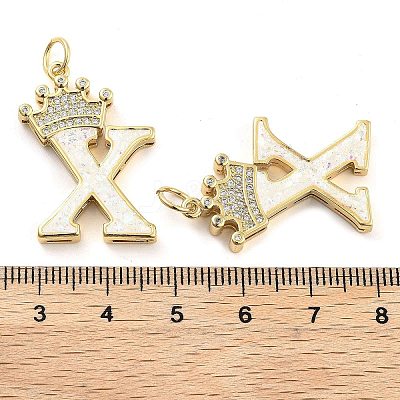 Brass Micro Pave Clear Cubic Zirconia Pendants KK-G498-01X-02-1