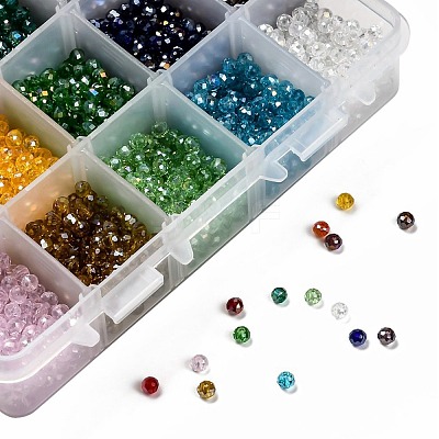 15 Colors Electroplate Glass Beads EGLA-JP0002-02B-4mm-1