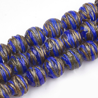 Handmade Gold Sand Lampwork Beads LAMP-T006-03A-1