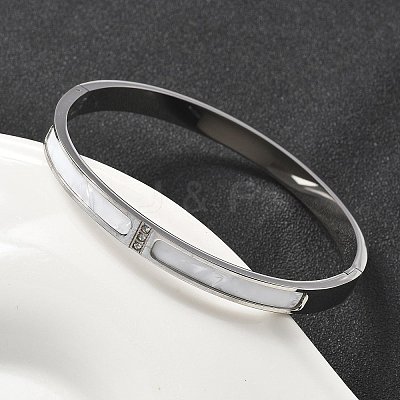 304 Stainless Steel Rhinestone Bangles for Women BJEW-Z092-07P-1