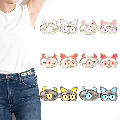 7 Pairs 7 Colors Monster Shape Alloy Adjustable Jean Button Pins AJEW-GO0001-33-1