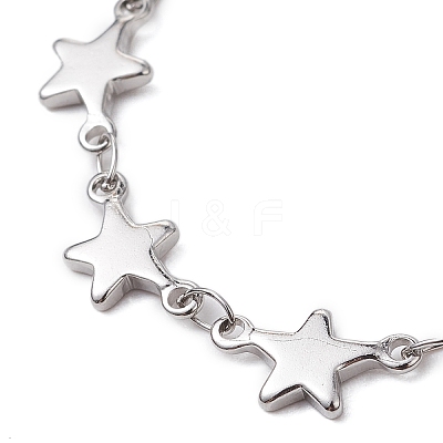 304 Stainless Steel Star Link Chain Bracelet Makings for Women X1-AJEW-TA00028-1