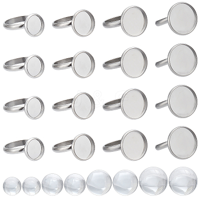 DIY Flat Round Adjustable Ring Making Kit DIY-SC0019-90-1