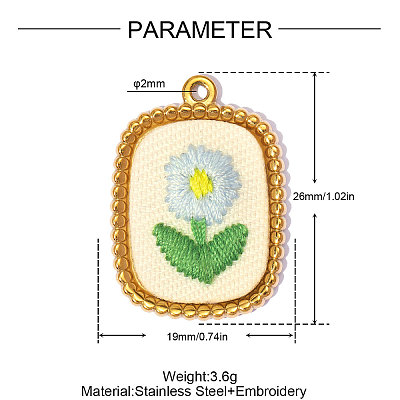 304 Stainless Steel with Cloth Pendants FB-OY001-04G-1