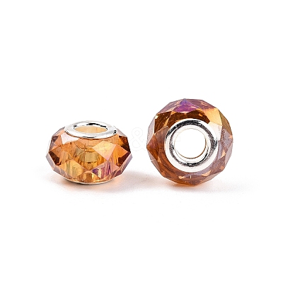 Transparent Glass European Beads GPDL-N004-D14mm-A06-1