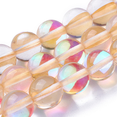 Synthetic Moonstone Beads Strands G-F143-10mm-15-1
