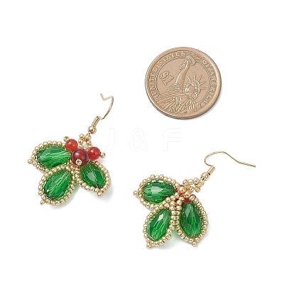 304 Stainless Steel Leaf Dangle Earrings EJEW-MZ00622-1