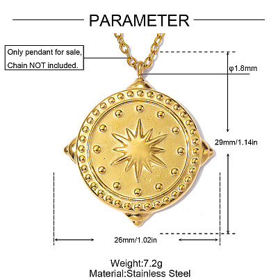 304 Stainless Steel Pendants SA-OY001-74G-1
