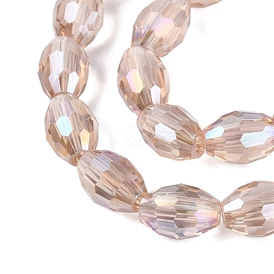 Electroplate Transparent Glass Beads Strands GL-N002-01A-A06-1