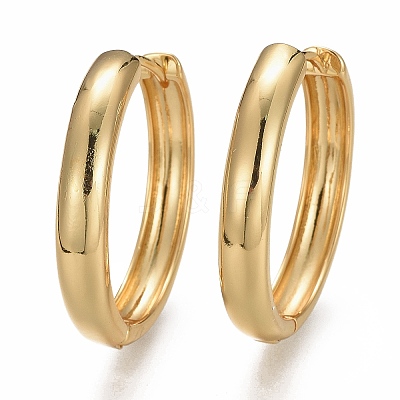 Brass Huggie Hoop Earrings LS-EJEW-F260-01A-G-1