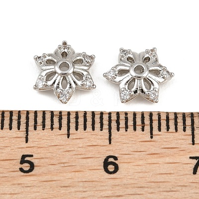 Brass Micro Pave Cubic Zirconia Bead Caps CU-CBA6A75-35A-P-1