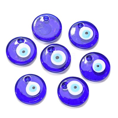 Handmade Lampwork Evil Eye Pendants X-LAMP-E106-02A-1