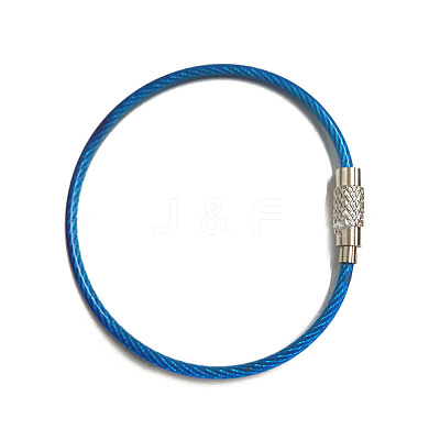 Stainless Steel Cable Wire Keychain AJEW-YWC0004-01F-1