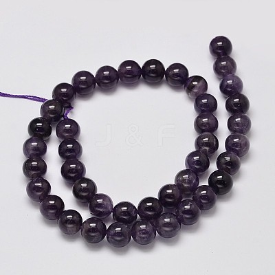 Natural Amethyst Round Bead Strands G-M304-18-10mm-1