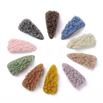 Faux Fur Imitation Lambs Wool Snap Hair Clips PHAR-P004-02-1