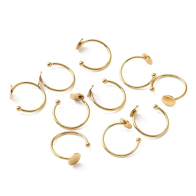 10Pcs 304 Stainless Steel Open Cuff Rings Findings DIY-WH0410-55G-1