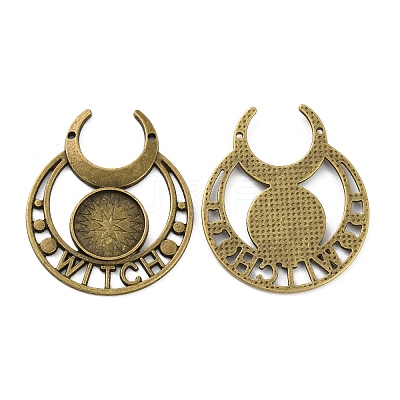 Retro Alloy Pendant Cabochon Settings FIND-C032-01AB-1
