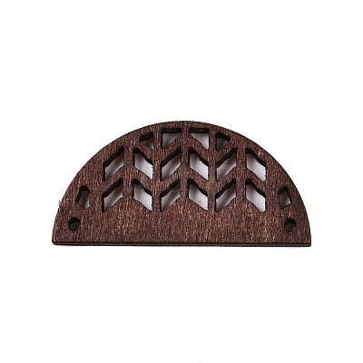 Poplar Wood Laser Cut Half Round Links Connectors WOOD-N016-47-1
