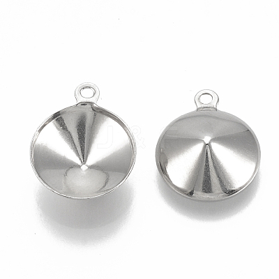 Tarnish Resistant 201 Stainless Steel Pendant Rhinestone Settings STAS-S057-41B-1