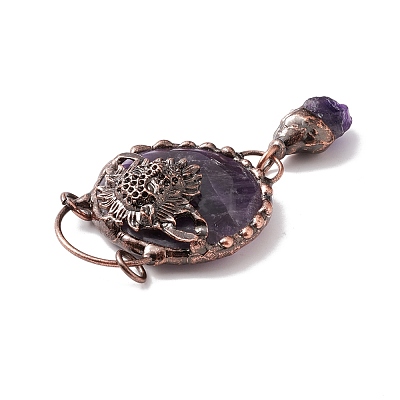 Natural Amethyst Big Pendants G-I324-15R-1