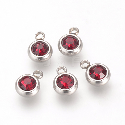 201 Stainless Steel Rhinestone Charms X-STAS-S068-01-1