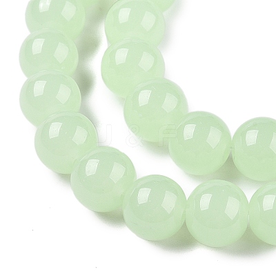 Imitation Jade Glass Beads Strands GLAA-T032-J10mm-03-1