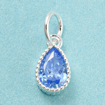 925 Sterling Silver Birthstone Charms STER-G035-01B-03-1