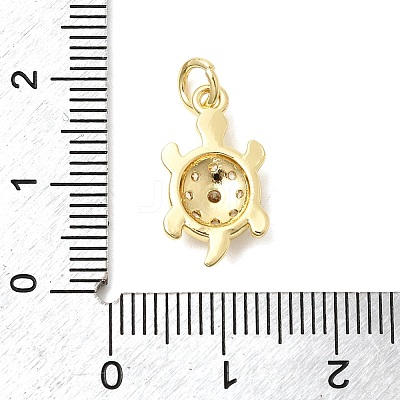 Brass Pave Clear Cubic Zirconia Pendants KK-G554-08F-G-1