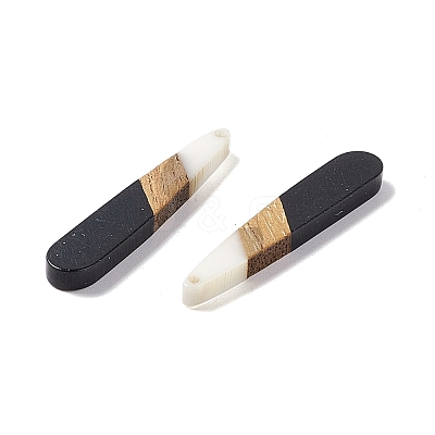 Opaque Resin & Walnut Wood Pendants RESI-M027-12D-1