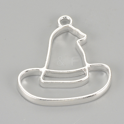 Alloy Open Back Bezel Pendants X-PALLOY-R098-52S-1