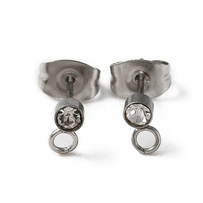 304 Stainless Steel Stud Earrings Findings STAS-WH0029-44A-P-1
