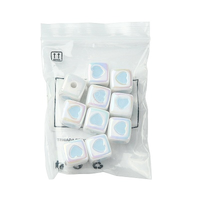 10Pcs Opaque Acrylic Enamel Beads ACRC-FS0001-02C-1